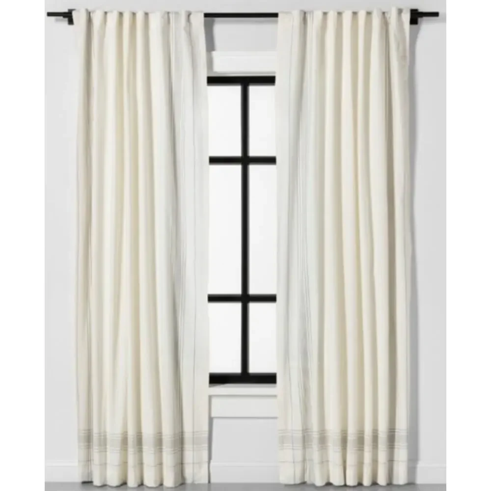 New Pair Hearth & Hand Magnolia Engineered Plaid Curtains 108